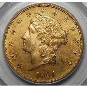 1891-S PCGS MS63 $20 リバティ ヘッド ゴールド