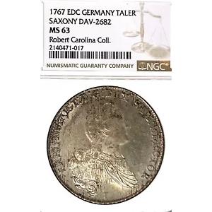 ドイツ諸州 ザクセン州 1767 ターラー コイン Thaler NGC MS 63 F.STG/STG UNC トップ ポップ レア