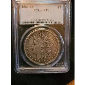 1889-CC PCGS VF30 モーガン シルバー ドル *キー日付* カーソンシティ