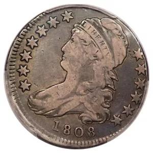 1808 50C O-106 ブロード＆ダブルストラック キャップドバスト ハーフダラー PCGS VG10 ex....