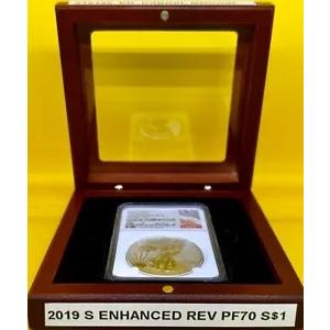 2019 S エンハンスド リバース プルーフ シルバー イーグル NGC PF70 ER、アンナ カブラル COA #19146