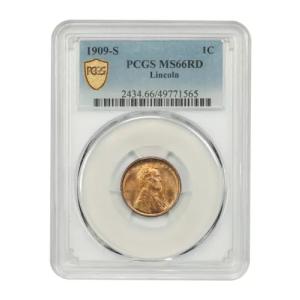 1909-S 1C リンカーン PCGS MS66RD - リンカーン セント (ウィート リバース)