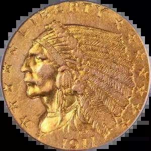 1911-D インディアン ゴールド $2.50 ストロング D PCGS AU53 キー デイト ナイス アイ アピール ナイス ストライク
