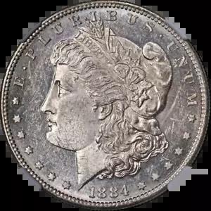 1884-S モーガン シルバー ダラー NGC AU58 グレート アイ アピール ストロング ストライク