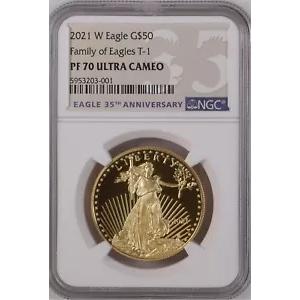 2021 W 1オンス プルーフ ゴールド イーグル NGC PF70 アメリカン イーグル 21EB タイプ 1 G$50 ~ レア