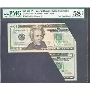 2004A $20 小型 $20 連邦準備銀行券 2091-E PMG 58 EPQ