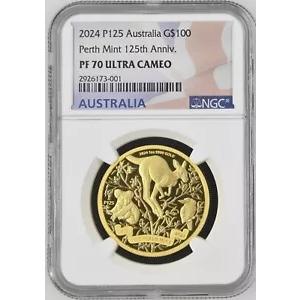 2024 パース造幣局 125 周年記念 プルーフ 金貨 NGC PF70 ウルトラ カメオ P125 プリヴィ