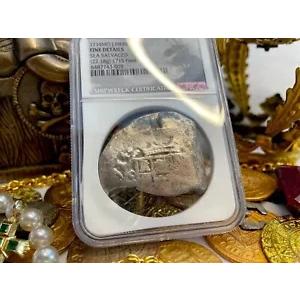 日付が変わった！メキシコ 8 レアル 1714「1715 艦隊難破船」NGC F 海賊シルバー コイン
