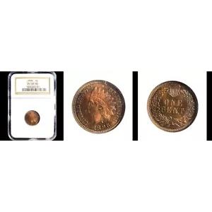 1896 1C NGC PR65RD (ピュア レッド)-レア ポップ 8-オンリー 8 ファイン-ロー ミント 1862-PQ インディアン