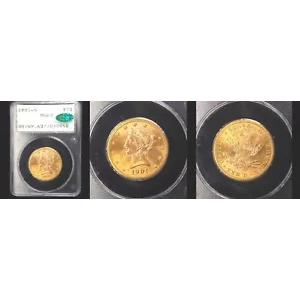 1901-S $10 PCGS/CAC MS62-POP31-ラトラー- リバティヘッド イーグル---