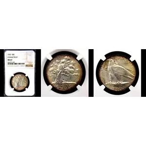 1935 50C コネチカット NGC MS67 - 素晴らしいトーンカラー - PQ シルバー記念品 ---