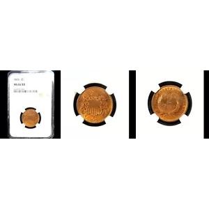 1865 2C NGC ファンシー 5- MS66RB-POP 65-2 セント---