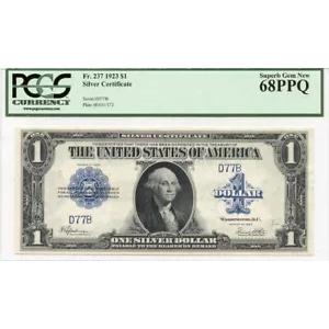 1923 $1 シルバー証明書 FR#237 PCGS 極上の宝石 68PPQ