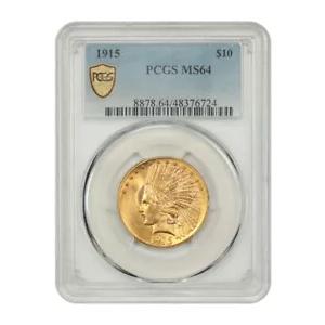 1915 $10 PCGS MS64 - インド $10