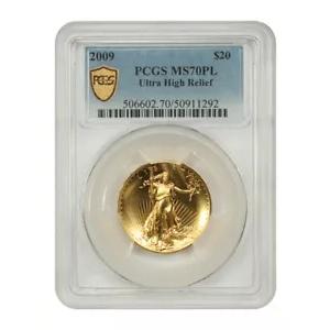 2009 $20 ウルトラ ハイ レリーフ ダブル イーグル PCGS MS70PL