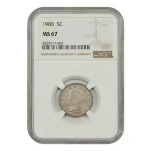 1900 5C NGC MS67 - リバティ ニッケル