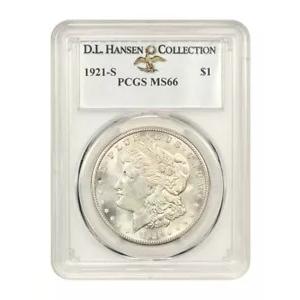 1921-S $1 PCGS MS66 例: D.L.ハンセン