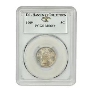 1909 5C PCGS MS66+ 例: D.L.ハンセン