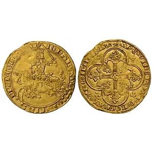 フランス。ジャン2世ルボン。 (1350-64) AV フラン・ア・シュヴァル。 NGC MS62。 Fr.-279
