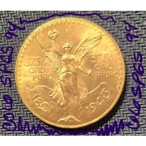 1943 メキシコ ゴールド 50 ペソ レア キー デート メキシコ 金貨 1.2057 オンス *CENTENARIO*