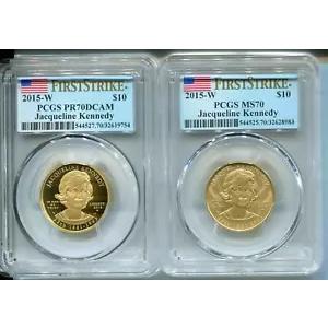 2015-W $10 ゴールド配偶者 ジャクリーン ジャッキー ケネディ PCGS PR70 MS70 ファースト ストライク FS