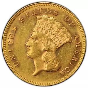 1871年 $3 3ドル PCGS AU55