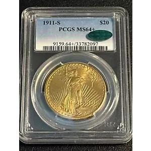 1911 S ダブル イーグルス セント ゴーデンス PCGS MS-64+ CAC