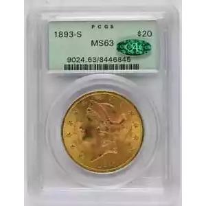 1893 S リバティヘッド ダブルイーグル PCGS MS-63