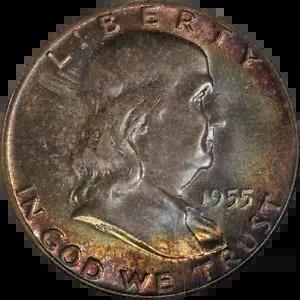 1955 フランクリン ハーフダラー NGC MS67 FBL 極上のアイアピール ストロングストライク