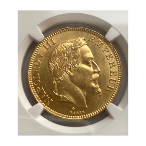 1869 ナポレオン3世100フラン金貨 MS...の詳細画像2