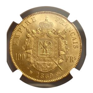 1869 ナポレオン3世100フラン金貨 MS...の詳細画像3