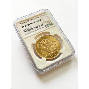 1984年 エリザベス女王ソブリン金貨 5ポンド PF70UC /NGC-9