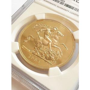 1984年 エリザベス女王ソブリン金貨 5ポン...の詳細画像1