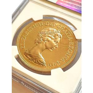 1984年 エリザベス女王ソブリン金貨 5ポン...の詳細画像3