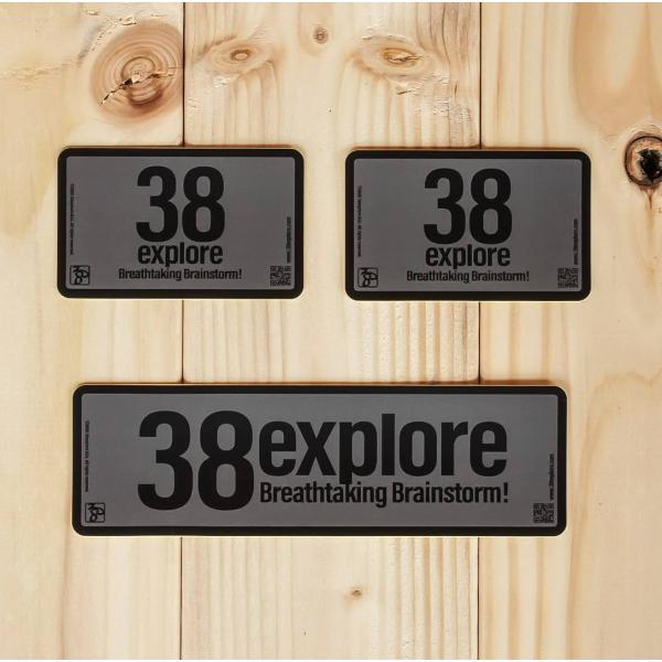 38explore ステッカー3枚セット 38Stickers Set Monochrome