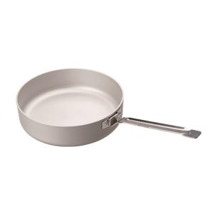 エバニュー　チタンフライパン20cm, 専用ふたのセット　キャンプ　用品 まるでチタン⁉︎ エバニューの軽量フライパンがさらに軽くなって