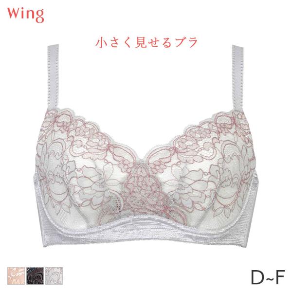 ウイング 小さく見せるブラ ブラジャー 3/4カップ(D E F)KB6100
