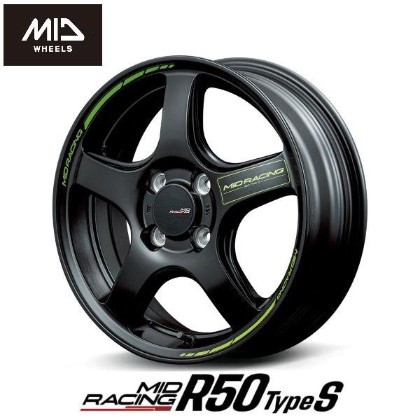 人気 セミグロスブラック MID RACING R50 TypeS 5.0J 15in IS45 新...