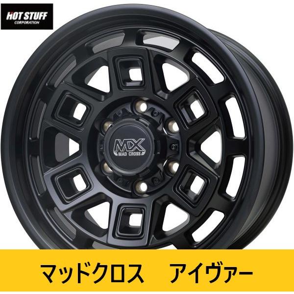 オフ系 マットブラック MAD CROSS アイヴァー 6.5J 16in IS48 139.7 6...