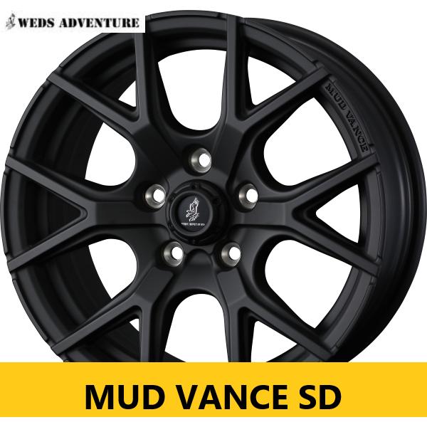 オフ系 新品4本 マッドブラック WEDS マッドヴァンス SD 7.0J 16in IS35 X-...