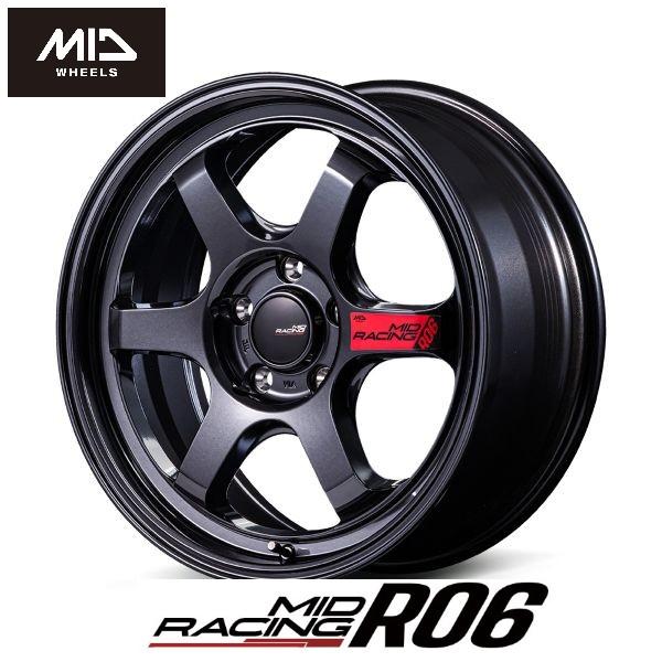 人気 クリスタルブラック MID RACING R06 7.5J 17in IS40 100 5H ...