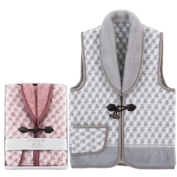 衿付きジャカードアクリルベスト　ホーム防寒ルームウエアー　チョッキ　