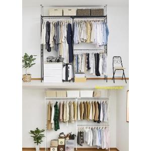 ツッパリクローゼットハンガー棚付き/スーツロッカー伸縮250幅 伸長