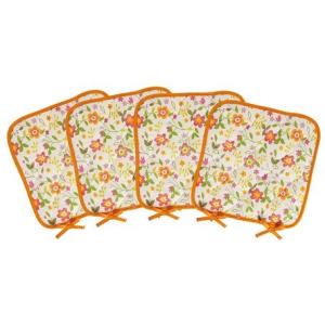 在庫処分特価 4枚組椅子カバークッション キル...の詳細画像1