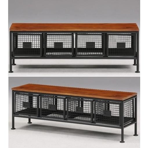 スチールチェスト横型4杯引出 　SFC　アイアン収納  マルチラック  店舗什器 　ビンテージ風　ド...