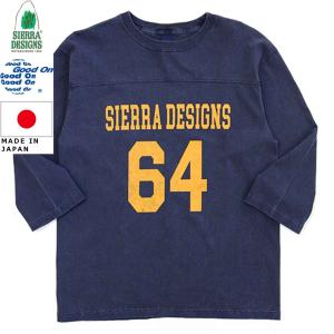 Good On × SIERRA DESIGNS グッドオン×シエラデザイン コラボTシャツ 80's FOOTBALL TEE Navy/Orange made in Japan 1523｜リブラセレクトストアヤフー店