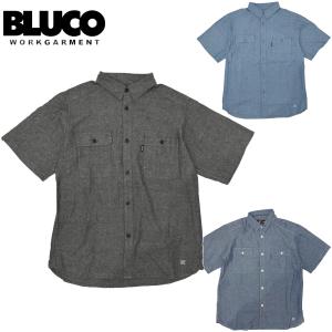 BLUCO ブルコ CHAMBRAY WORK SHIRT S/S シャンブレー ワークシャツ 半袖 153-21-005｜リブラセレクトストアヤフー店