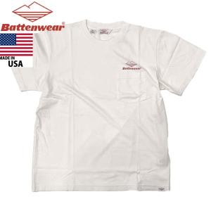Battenwear バテンウェア 半袖 ロゴTシャツ TEAM S/S POCKET TEE made in USA WHITE ホワイト BS031｜libra-ssy