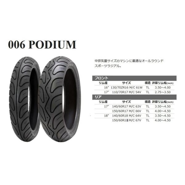 Shinko 006 PODIUM 150/60R18 M/C 67V TL