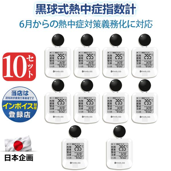 10点【最安1点2580円】熱中症指数計 黒球式 JIS準拠 WBGT測定器 熱中症計 WBGT計 ...